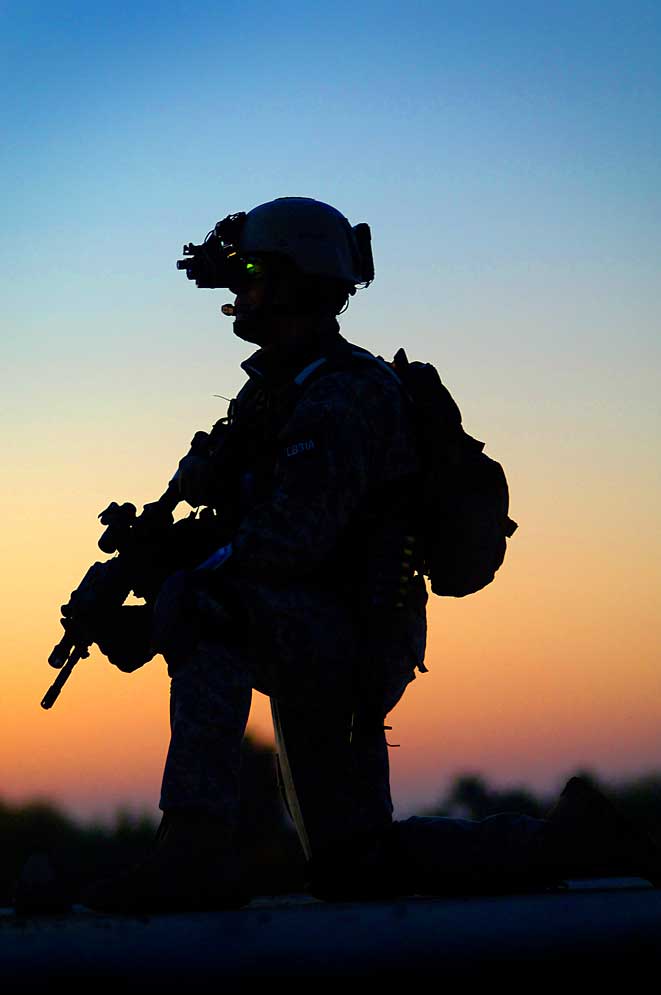 army ranger at sunset